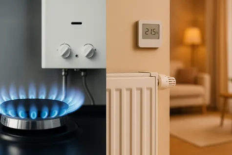 Comparativa visual: cocina/agua a gas (RL.1) vs. calefacción a gas (RL.2).