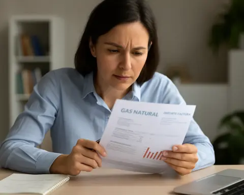 Persona examinando factura de gas, descubriendo trucos para ahorrar