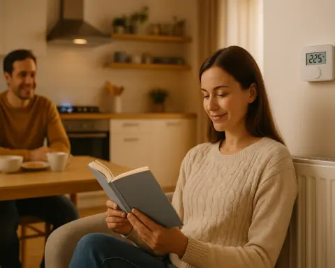 Familia disfrutando del confort y calor de su hogar gracias al gas natural.