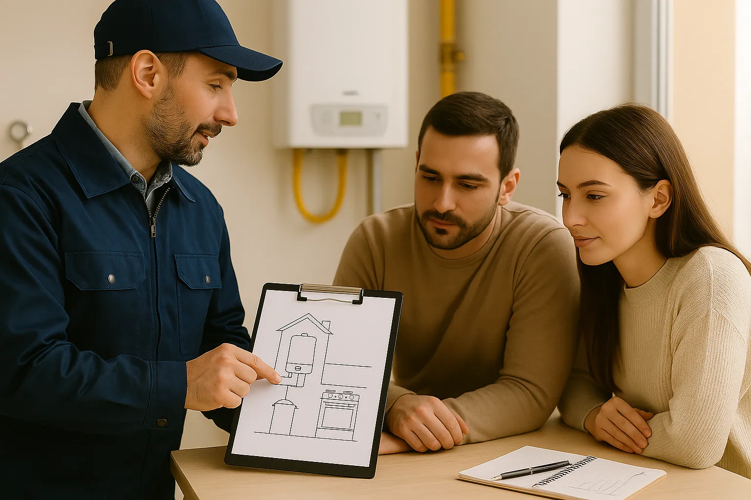 Técnico explica el proceso de instalación del gas natural