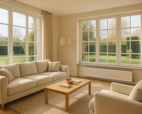 Salón espacioso de casa grande con calefacción de gas, ejemplo de consumo tarifa RL.3.