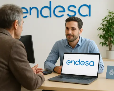 Cliente en oficina Endesa considerando opciones de tarifas de gas.